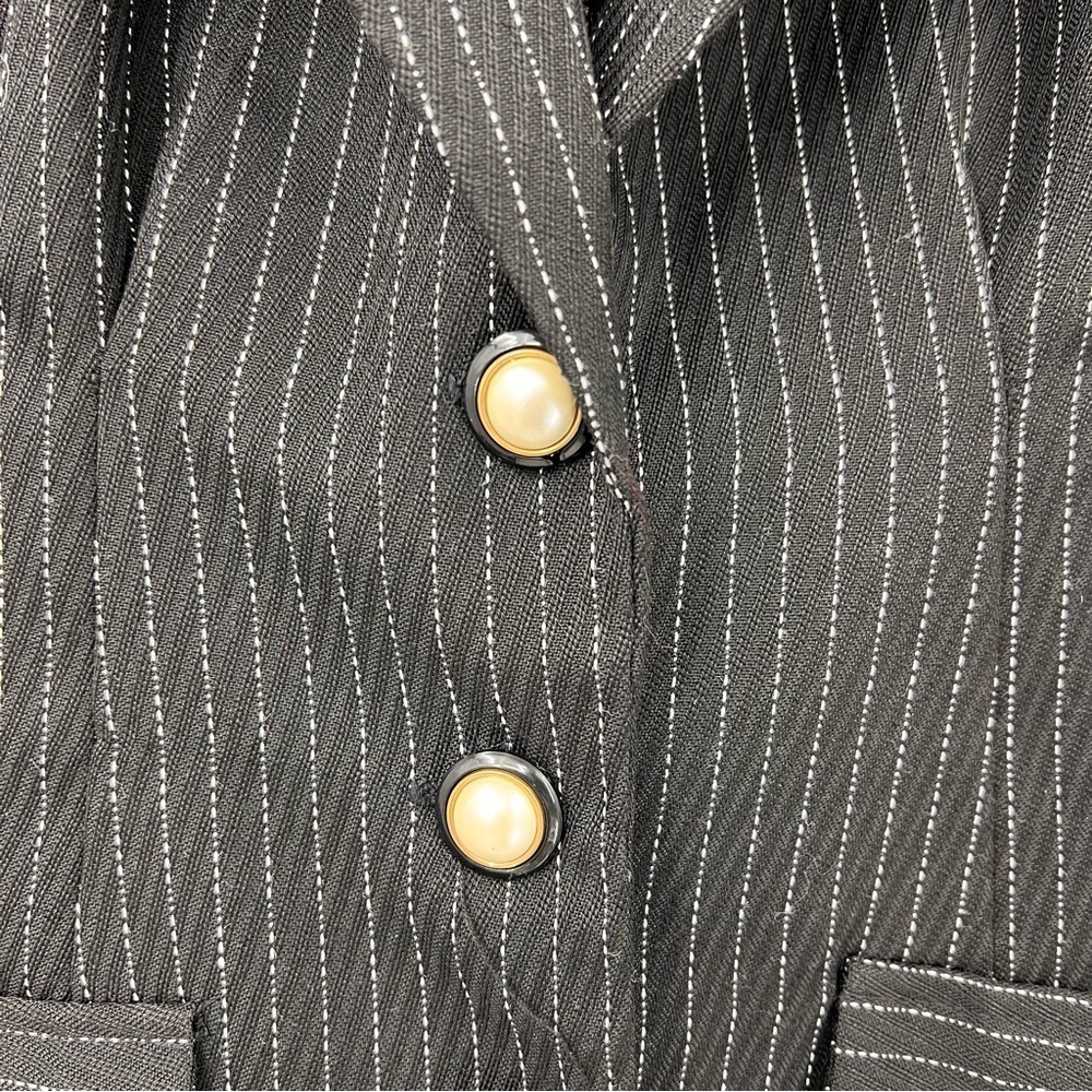 Zara By Justine Y2K Vintage Pinstripes Career Work Pleated Skirt Suit Set Sz 3/4 - Picture 4 of 8